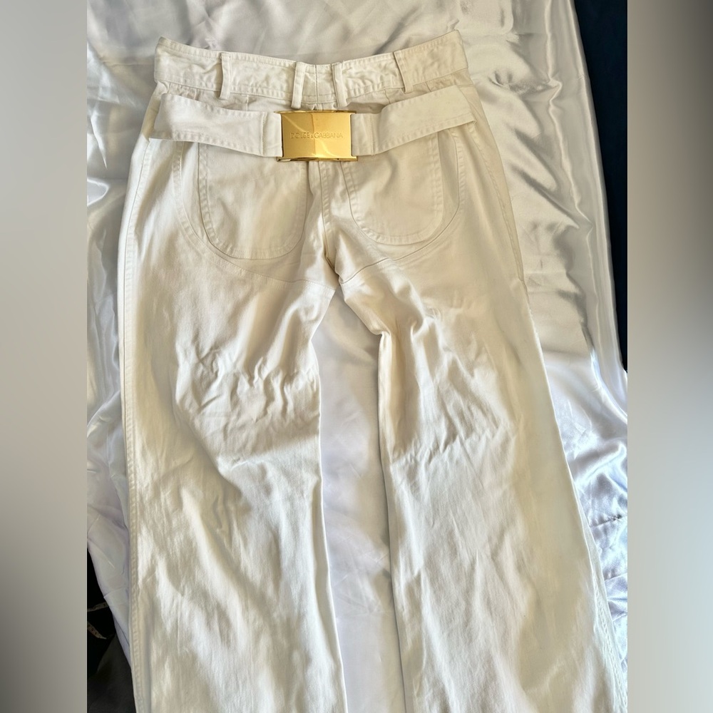 💛SOLD💛Dolce and Gabbana gold buckle pants D&G y2k designer pants jeans
